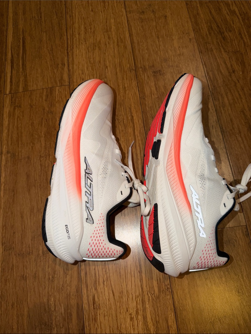 Altra White Running Shoes with Coral Trim - Picture 6 of 7